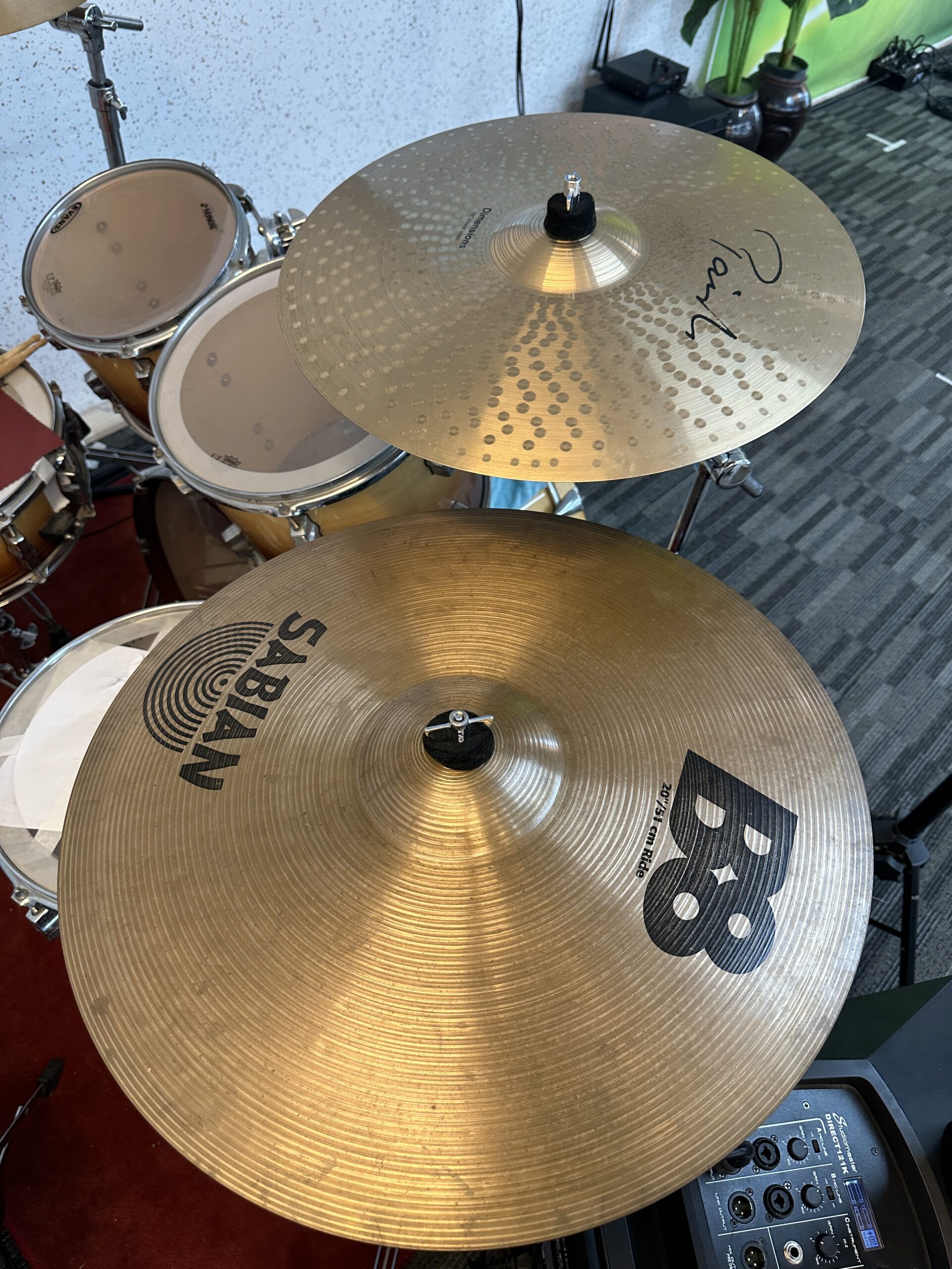 Sabian 하이햇, 라이드. Paiste Dimensions crash 16”, power crash 18”